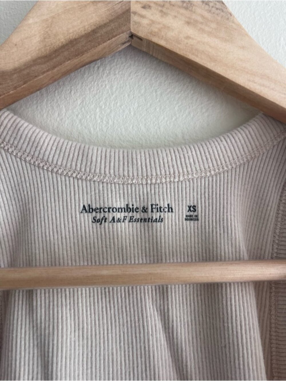 Essentials Scoop Neck Ribbed Tank in Cream - Picture 3 of 4
